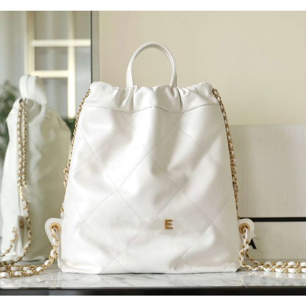 

10a women luxury designer small 22bag backpacks cowhide schoolbag high end tote bag backpack chain shoulder bag imitation 25cm crossbody bag