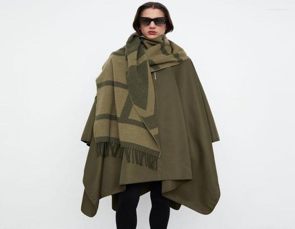

berets ioo 2022 autumnwinter wool and cashmere scarf shawl couple thickening warm toteme1047459, Blue;gray