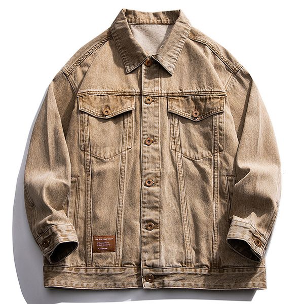 

mens jackets jackets mens fashion embroidered denim jacket mens thickened lapel winter jacket large 4xl 5xl 230906, Black;brown