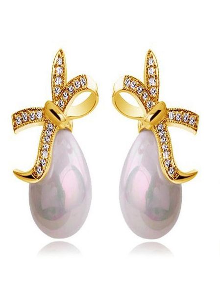 

new fashion 18k gold plated white pearl waterdrop pearl earrings austrian crystal earrings for women whole7252139, Golden;silver