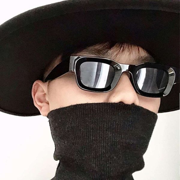 

square concave sunglasses fashioned retract punk, White;black