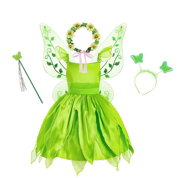 

girl s dresses christmas fairy costume for girls 2023 princess dress elf wings headband wand toddler fancy birthday party gowns 230906, Red;yellow