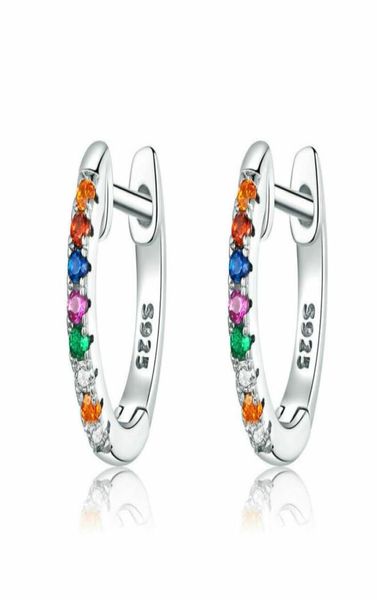 

fashion european 925 sterling silver colorful zircon hoop earrings huggie for women selling58957631508071, Golden;silver