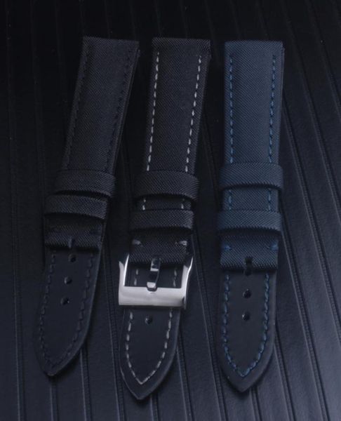 

men black blue waterproof watchband diving silicone rubber watch fifty fathoms navy blue sailcloth sail strap band 235679956, Black;brown