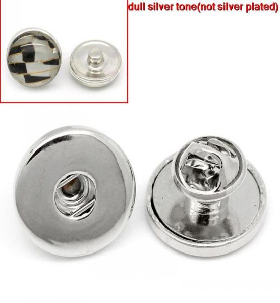 

whole new brooches silver tone fit snaps fashion buttons 19mm dia18pcslot jewelry makingdiy8775232