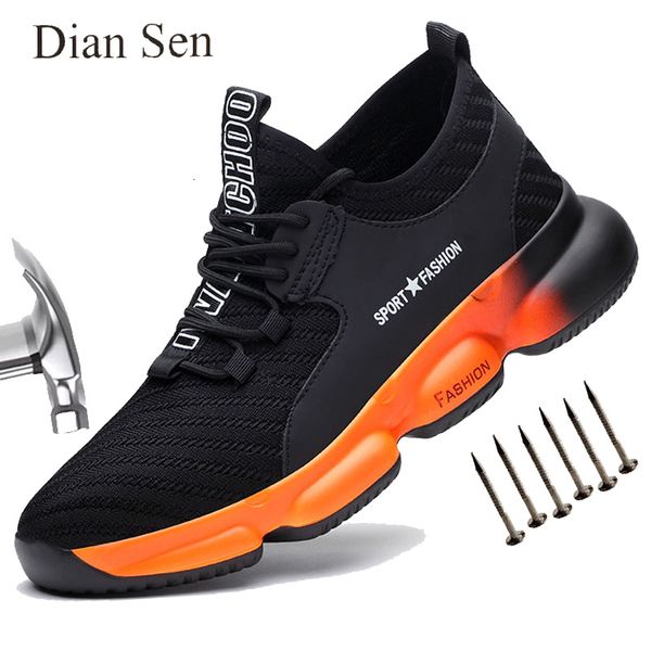 

boots diansen men women non slip work shoes steel toe safety boots european standard anti-smash anti-puncture sport hiking sneakers 230907, Black