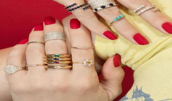 

whole gold color colorful baguette cz red green blue white cubic zirconia open adjusted band women finger dome ring5887549, Silver