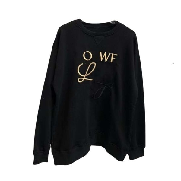 

designer t shirt loewees original quality women men wear and spring autumn sweater for men and women sweater with embroidered round neck loo, Black