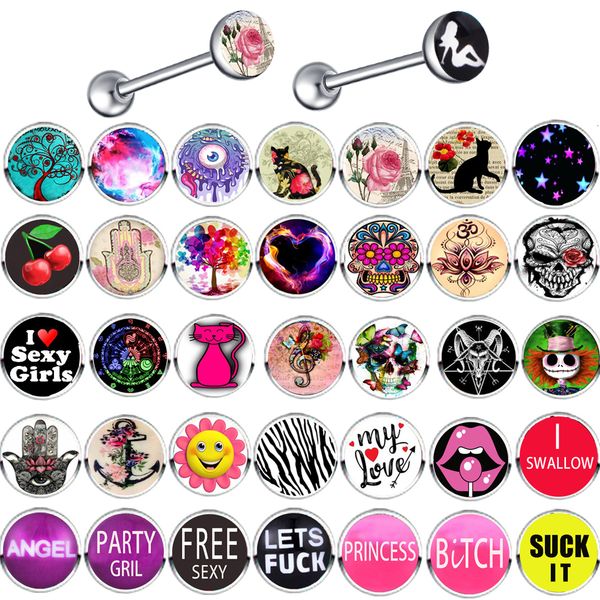 

labret lip piercing jewelry junlowpy stainless straight tongue barbells 14g ear bar nipple ring body for women men 100500pcs 230906, Black