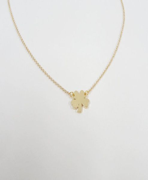 

tiny four leaf clover pendant chain necklace lucky clover necklaces simple shamrock necklaces for good luck birthday gifts jewelry8128080, Silver
