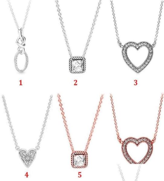 

chains 925 sterling sier chains heart interwoven necklace eternal love clavicle chain girlfriend fit beads women fashion dro dhez31167144, Silver