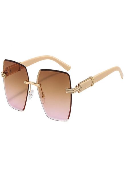 

new sunglasses metal micropaved diamond set rimless womens men sunglasses wood sun glasses4294667, White;black