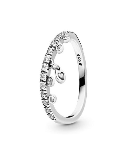 

cz diamond love heart pendant wedding ring women 925 sterling silver gift jewelry for engagement rings set with original box7852821, Slivery;golden