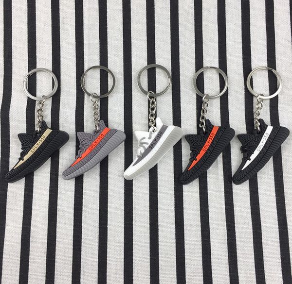 

five colors pvc rubber sport shoes keyrings basketball fans highgrade simulation key chain for car bag keychains2951022, Silver