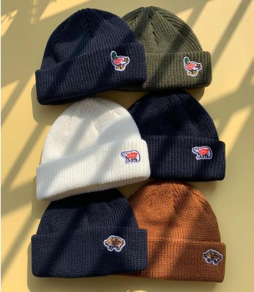 

human made polar bear beanies knitted watch hat cuffed warm winter hats for men women acrylic ski skull caps hip hop casual skulli5380926, Blue;gray