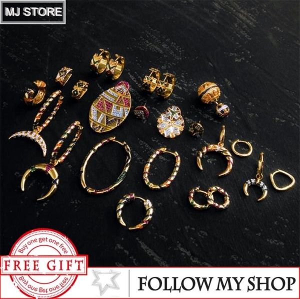 

s925 silver ear studs tribal earring charm copy 11 multicolor earring with geometric shapes women luxury brand monaco jewelry 2206248161, Golden;silver