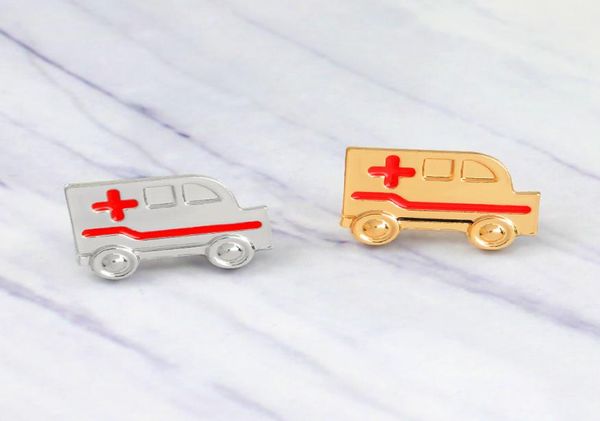 

ambulance red enamel special cartoon brooch creative letter lapel denim pins badge gift to hospital3536811, Gray