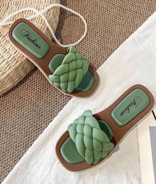 

slippers 2022 summer indoor woven women sandals female outdoor beach casual flat flip flop ytmtloy zapatillas mujer casa2232949, Black