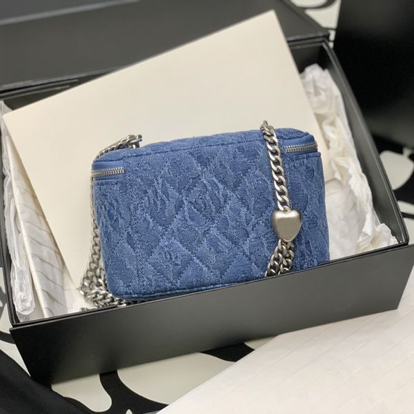 

designer denim crossbody bags luxury calfskin cosmetic bag level replication chain bag with box ch067