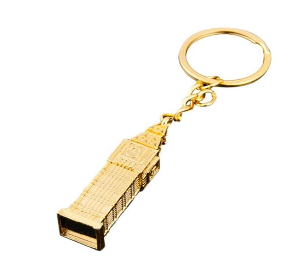 

keychain big ben 3d clock pendants diy men jewelry car key chain ring holder souvenir for gift5615237, Silver