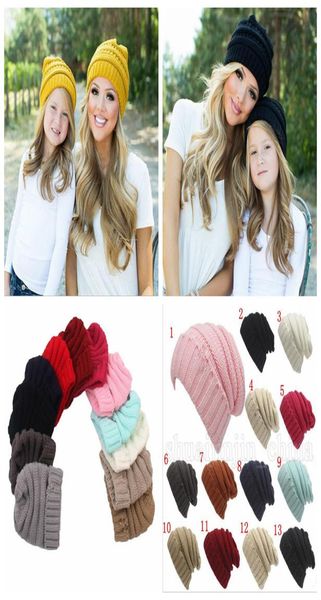 

parents kids beanie hats baby moms 13 colors winter knitted hats warm hoods crochet skulls caps outdoor hats ooa594246956916, Blue;gray