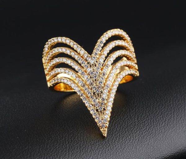 

crown band rings 18k gold five layers personality character designer accessories luxury for women wedding party large plate ring j5092452, Silver