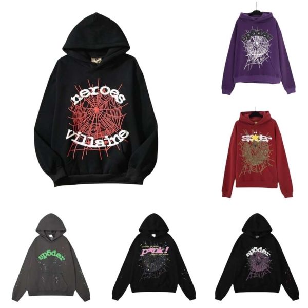 

designer spider hoodie mens womens sweatshirts new sky blue hoodie men women hip hop young thug spider hoodie world wide 555555 sweatshirts, Black