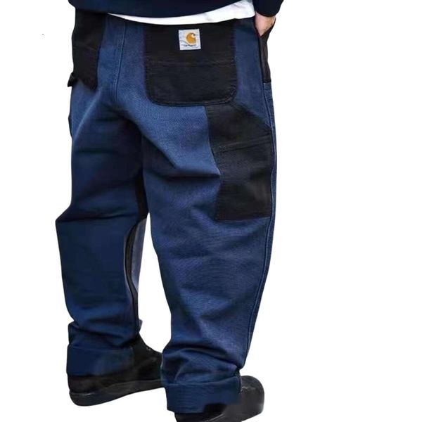 

cakrats designer mens new autumn michigan canvas denim logging pants jeans work pants classic men and women's wear, Blue