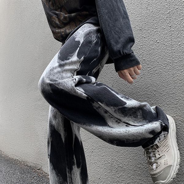 

men's jeans men jeans korean wide leg jeans graphic streetwear men denim y2k jeans for men clothing baggy skinny jeans men skinny jeans, Blue