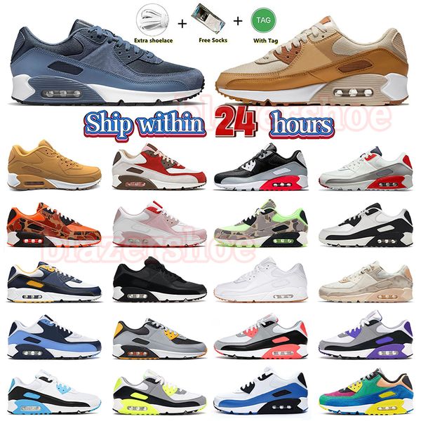 

wholesale 90s max running shoes sports maxes 90 shoe caramel diffused blue bacon black red michigan infrared unc moss green white gum traine