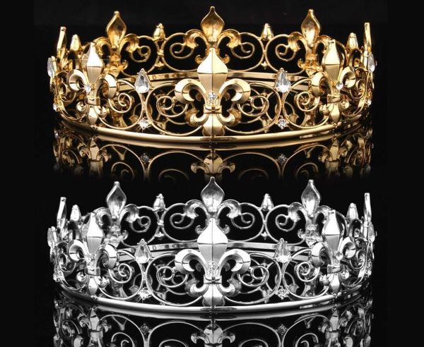 

goldensilver wedding bridal crystal tiara crown king queen pageant prom rhinestone veil tiara headband wedding hair jewelry d19011772488, Golden;white