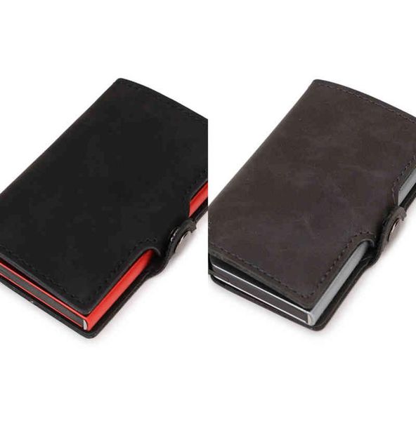 

wallets dienqi thin leather security men women card holder ridge mini purse red magic walet 11224509603, Red;black