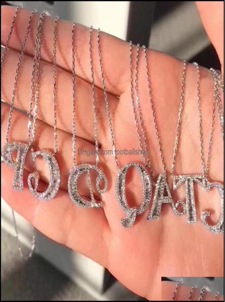 

pendant necklaces pendants jewelry choucong 26 english letters luxury 925 sterling sier pave white z cz diamond infinite gem3750939, Silver