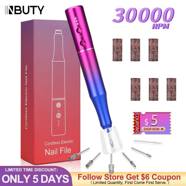 

nail manicure set inbuty electric nail drill machine 30000rpm nail sander for acrylic gel nails portable manicure pedicure polishing shape t