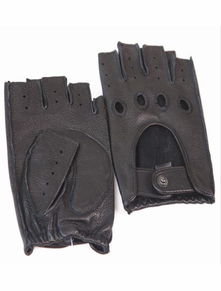 

fashionnew leather spring and summer gloves men driving nonslip half finger gloves imitation deerskin m044w55639259, Blue;gray
