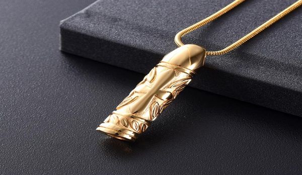 

ijd11940 cross bullet pendant necklace cremation jewelry for ashes high capacity memorial urns keepsake for petshuman8508545, Silver