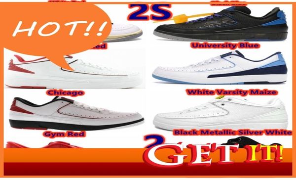 

mens 2s 2 low white red basketball shoes black blue university blues sneakers chicago varsitys maize smooth blacks met2163899