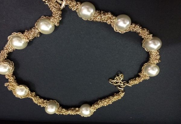 

fashion necklace for woman gift short style pearl necklaces crystal jewelry with flannel bag9557832, Silver