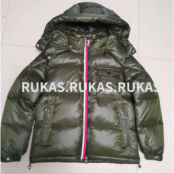 

men's down jacket maya designer coat thickened letter pattern short hood coat applique zipper pocket zipper warm, Black