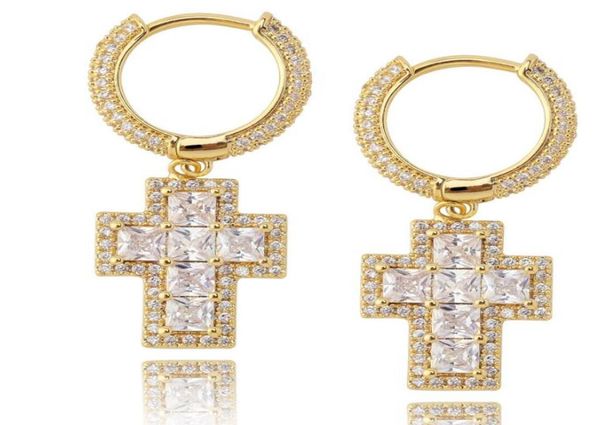 

hip hop square cz stone paved bling ice out earring for men women cz earrings male fashion jewelry wjl35448784579, Golden;silver