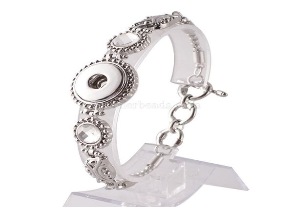 

whole snap bracelet bangles charms metal bracelets for women fit 18mm diy partnerbeads snap button jewelry kc09066554680, Golden;silver