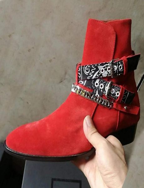 

fashion winter chains boots men wyatt shoes high cow suede leather gentlemen chelse boot6086518, Black