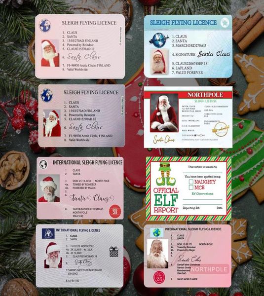 

creative santa claus flight license cards christmas eve driving licence gifts for children kids xmas tree decoration9831207