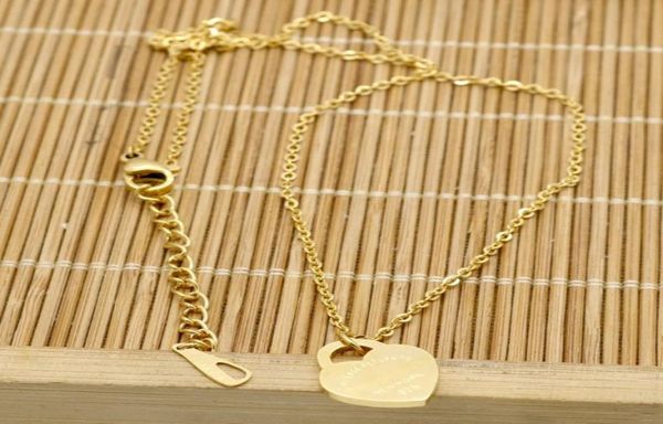 

designer necklace new brand heart love necklaces titanium 18k gold plate stainless steel accessories for women jewelry gift gi6003065, Silver