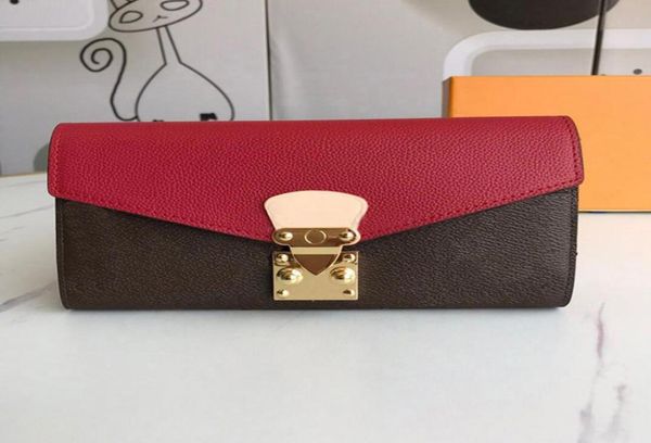 

designer wallet clutch bags luxurys women long coin purse fashion card holders classic leather casual metal hasp pocket wallets wi4222191, Red;black