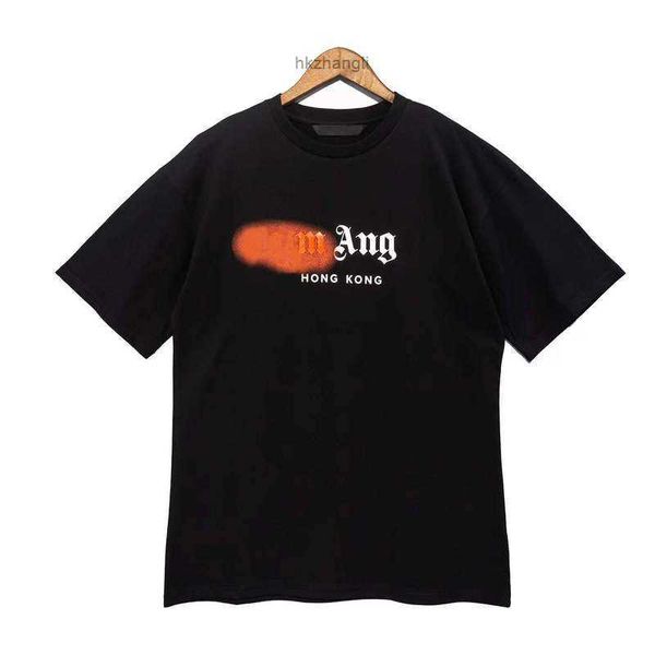 

designer brand of luxury t-shirt men's t shirt loose oversized 100% cotton clothing spray letter short sleeve spring summer tide men an, White;black