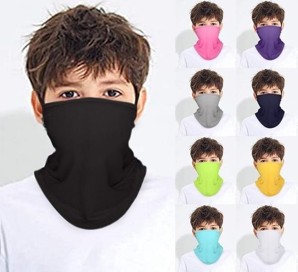 

fashion kids magic scarf solid 9 colors bandana summer outdoor riding mask neck girls boy headband designer masks t2i514041058044, Blue;gray