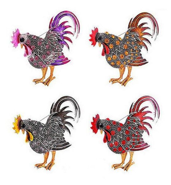 

pins brooches wholetrendy big rooster brooch mix color crystal rhinestone animal for women fashion jewelry16367608, Gray