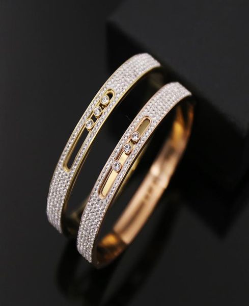 

fashion couple love crystal cuff bracelet for women gold stainless steel bracelets bangles jewelry3600423, Black