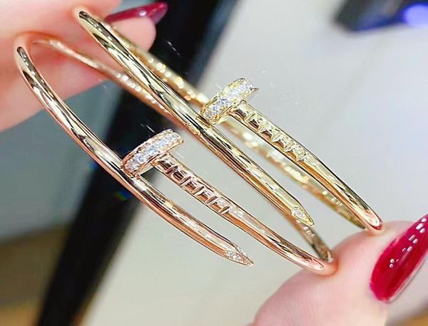 

18k usopen tennis gold nail bracelet fashion designer ladies bracelet valentine039s day christmas gift 316l stainless st9875849, Black